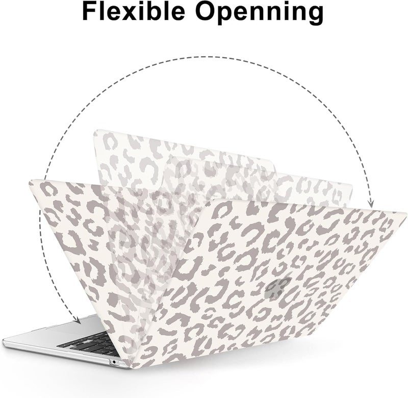 AKIT Compatible with MacBook Air 13 inch Case 2026 2025 2024-2022 M4 M3 M2 A3240 A3113 A2681, Unique Hard Shell Laptop Case+Screen Protector+Keyboard Cover for MacBook Air 13.6 inch, Leopard Grey - Image 5